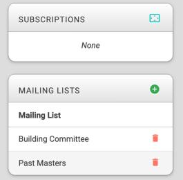 The card is below the Subscriptions card.