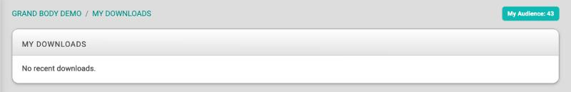 The My Downloads screen with an empty list and the words "No recent downloads."
