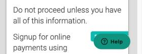 A round green Help button with a question mark in a circle, sitting in the bottom right corner over the page.